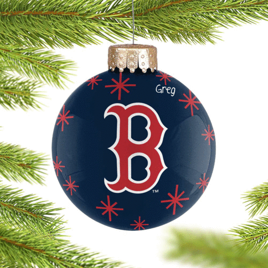 Personalized Boston Red Sox 2022 Ball Christmas Ornament