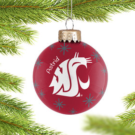 Personalized Washington State Ball Christmas Ornament