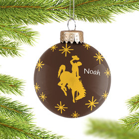 Personalized Wyoming Ball Christmas Ornament