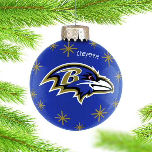 Personalized Baltimore Ravens 2022 Ball Christmas Ornament