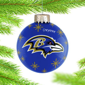 Personalized Baltimore Ravens 2022 Ball Christmas Ornament