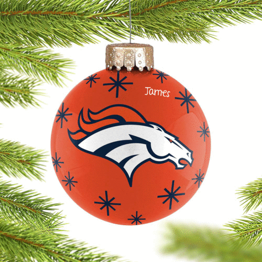 Personalized Denver Broncos 2022 Ball Christmas Ornament