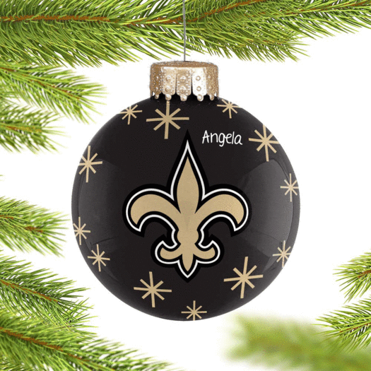 Personalized New Orleans Saints 2022 Ball Christmas Ornament