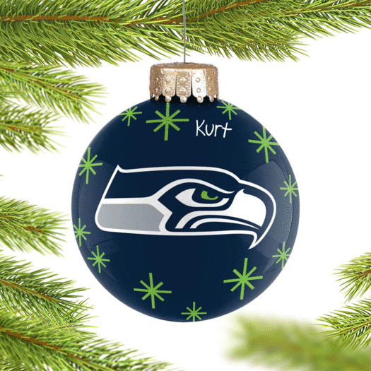 Personalized Seattle Seahawks 2022 Ball Christmas Ornament