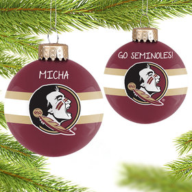 Personalized Florida State Glass Christmas Ornament