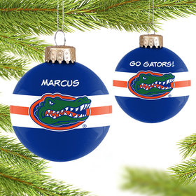 Personalized University of Florida Glass Christmas Ornament