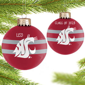 Personalized Washington State Glass School Christmas Ornament