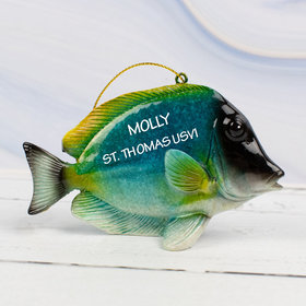 Personalized Golden Reef Butterflyfish Christmas Ornament