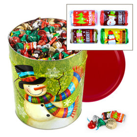 Scarf Snowman Hershey's Holiday Mix Tin - 20 lb