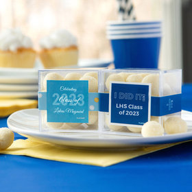 Personalized Graduation JUST CANDY® favor cube with Premium Sugar Cookie Bites