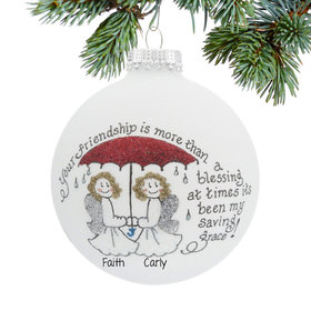 Personalized Friendship is my Saving Grace Christmas Ornament