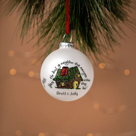 Personalized Neighbor House Christmas Ornament