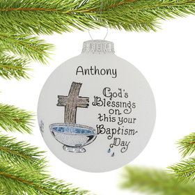 Personalized God's Blessings On This Your Baptism Day Christmas Ornament