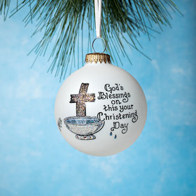 God's Blessings on this your Christening Day Christmas Ornament