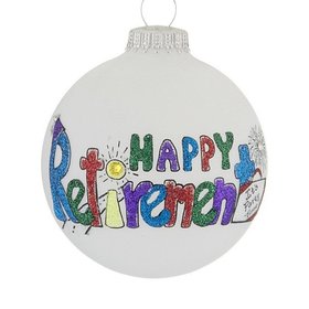 Happy Retirement Glittered Letters Christmas Ornament