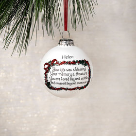 Personalized Your Life Was a Blessing Christmas Ornament