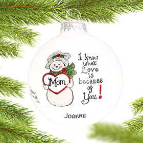 Personalized Mom Snowman Christmas Ornament