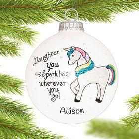 Personalized Daughter Unicorn Christmas Ornament
