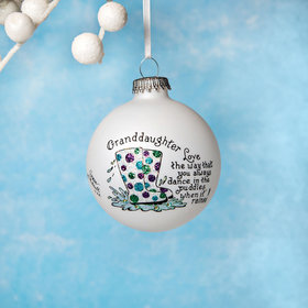 Personalized Granddaughter Dance in the Puddles Christmas Ornament