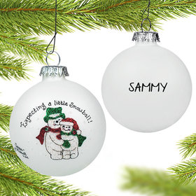 Personalized Couple Expecting A Little Snowball Christmas Ornament