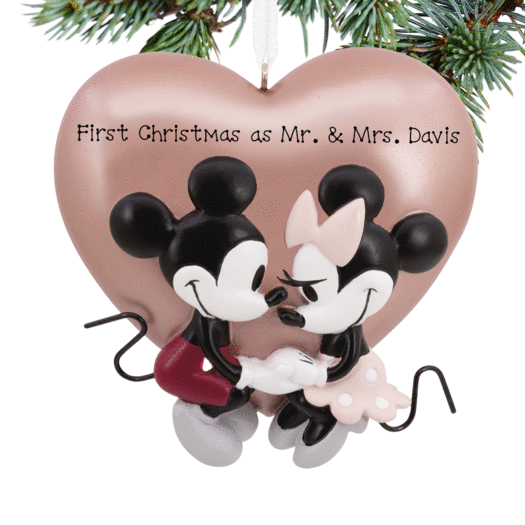 Hallmark Personalized Mickey Mouse & Minnie Mouse Love Christmas Ornament