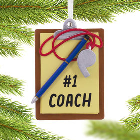 Hallmark #1 Coach Clipboard Christmas Ornament