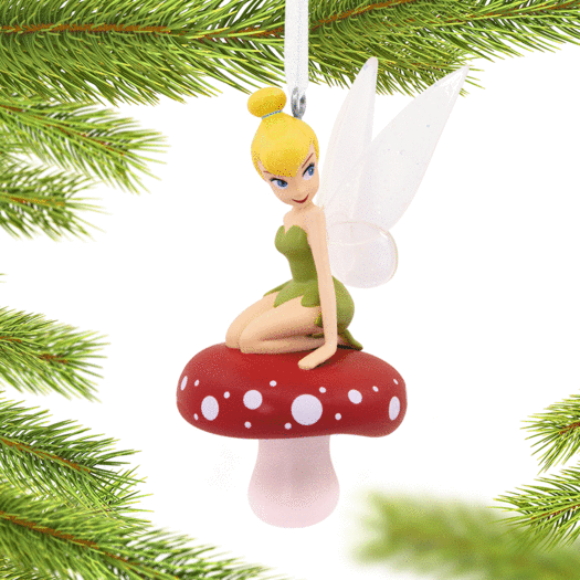Hallmark Disney Tinkerbell On Mushroom Christmas Ornament