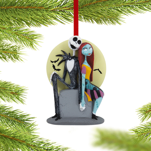 Hallmark Disney Nightmare Before Christmas Jack Skellington And Sally Christmas Ornament