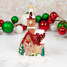 Sweet Tidings Gingerbread Church Christmas Ornament