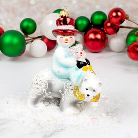 Snowbear And Snowman Christmas Ornament
