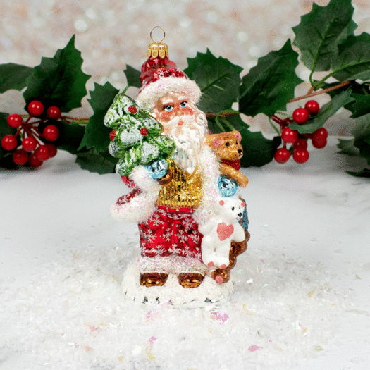 Heritage Santa With Tree Christmas Ornament
