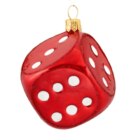 Personalized Red Dice Christmas Ornament