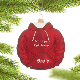 Personalized Red Hoodie Sweatshirt Christmas Ornament