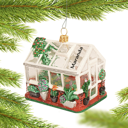 Personalized Gardener's Greenhouse Christmas Ornament