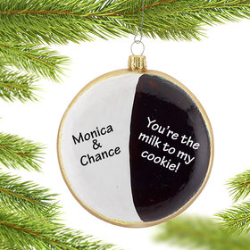Personalized Black & White Cookie Christmas Ornament