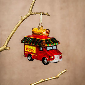 Personalized Hot Dog Truck Christmas Ornament