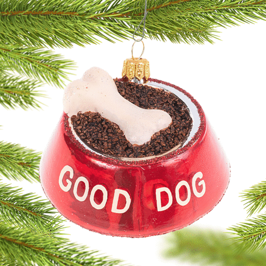 Personalized Good Dog Bowl Christmas Ornament