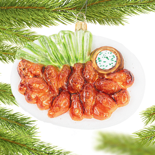 Personalized Hot Wings Plate Christmas Ornament