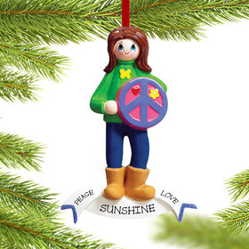 Personalized Peace Girl Christmas Ornament