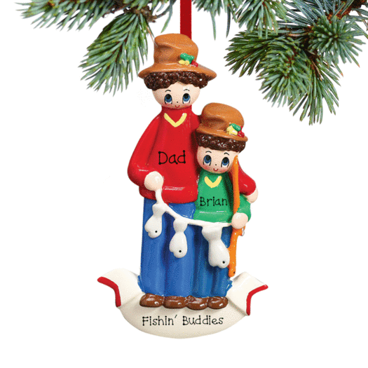 Personalized Fishing Buddies Christmas Ornament