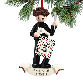 Personalized Male Hairdresser Christmas Ornament