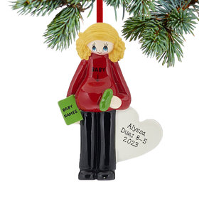 Personalized Pregnant Mom Christmas Ornament