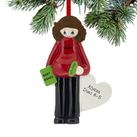 Personalized Pregnant Mommy Christmas Ornament