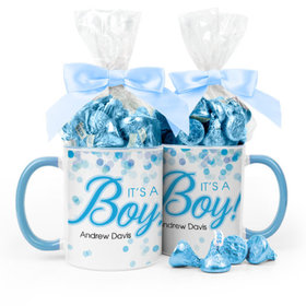 Personalized Baby Boy Announcement Bubbles 11oz Mug with Hershey's Kisses