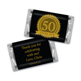50th Birthday Personalized Hershey's Miniatures Age Seal