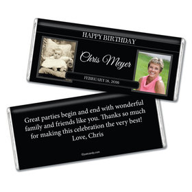 Birthday Personalized Chocolate Bar Monogram Then & Now Photos