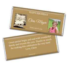 Birthday Personalized Chocolate Bar Monogram Then & Now Photos