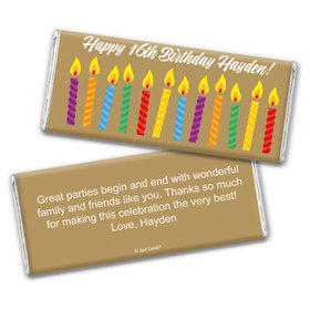 Birthday Personalized Chocolate Bar Lit Candles