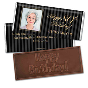 Milestones Personalized Embossed Chocolate Bar 80th Birthday