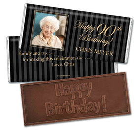 Milestones Personalized Embossed Chocolate Bar 90th Birthday